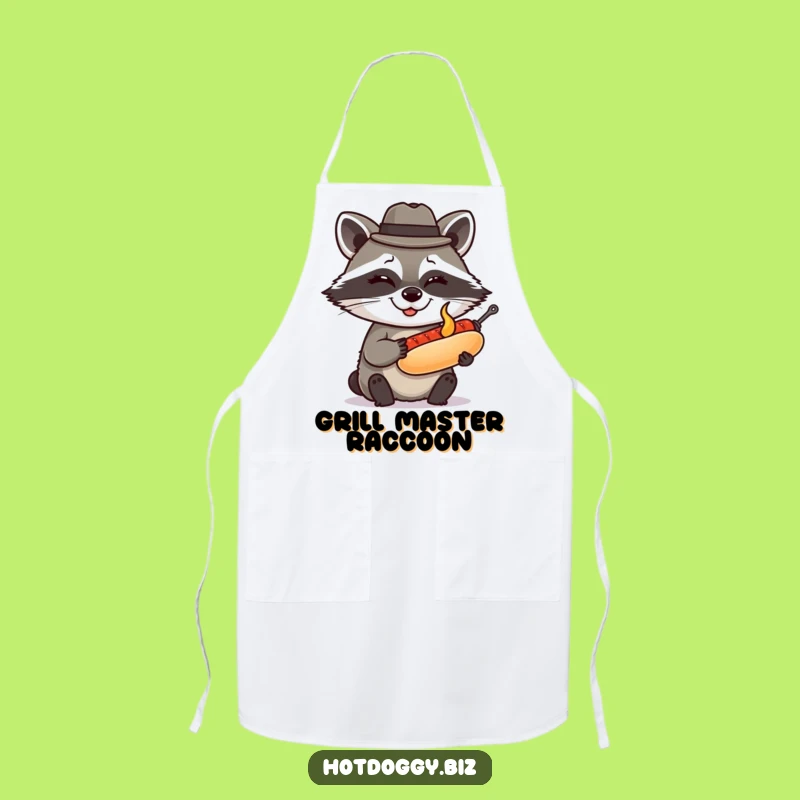 Funny Raccoon Fedora Hot Dog Apron: Cook with Cleverness and Style