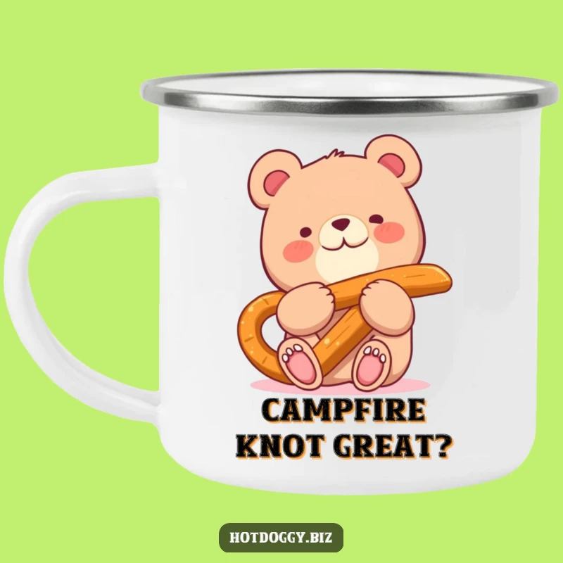 Funny Bear Pretzel Camping Mug: Your Trail Snack Companion!