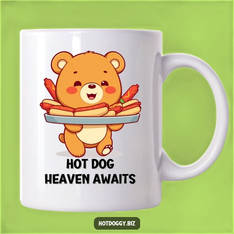 Funny Bear Cub Hot Dog Tray Mug - Hilarious Foodie Gift for Bear Lovers