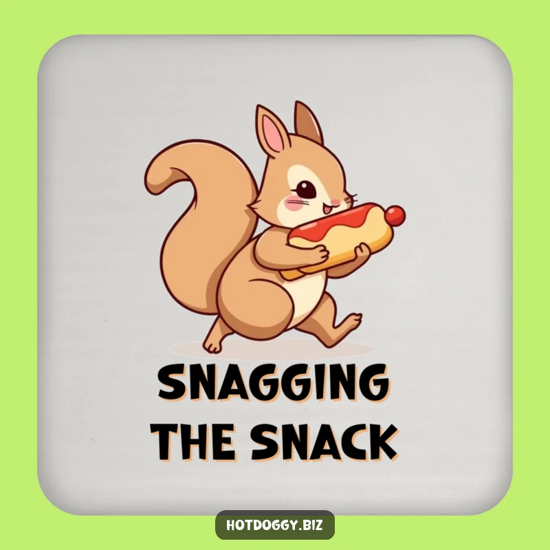 Funny Squirrel Hot Dog Coasters: Protect Tables With Mischief!