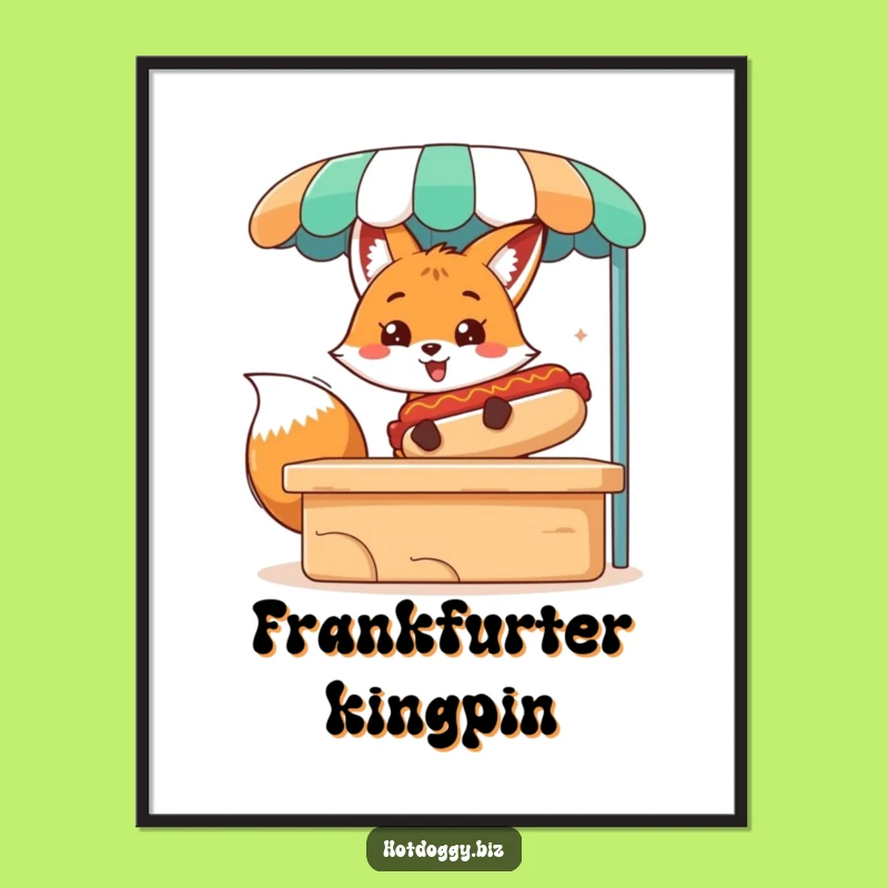 Funny Fox Hot Dog Poster: Brighten Your Walls With Whimsical Food Art!