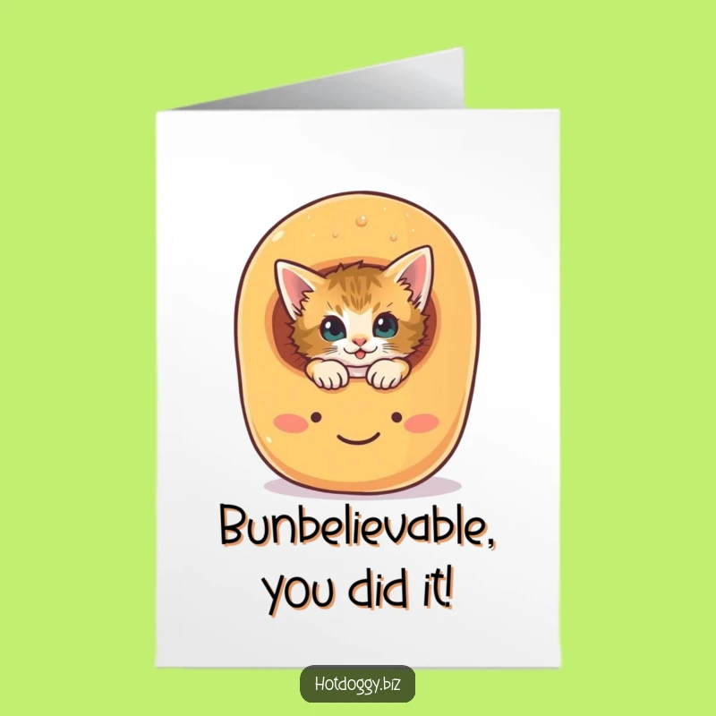 Free Printable Congratulations Card: Kitten Hot Dog! Celebrate with a Cute Downloadable.