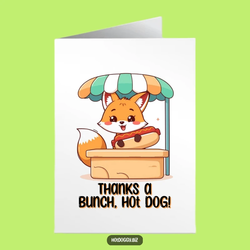 Funny Free Printable Thank You Card: Fox Hot Dog Stand - Express Gratitude