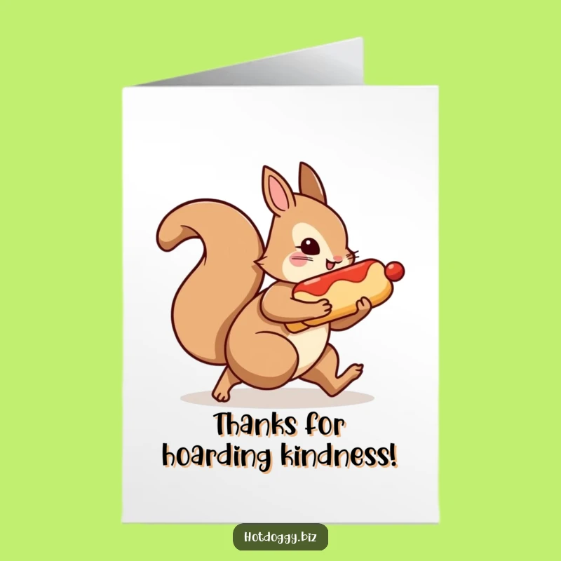 Free Printable Thank You Card: Squirrel's Hot Dog Heist - Funny Gratitude