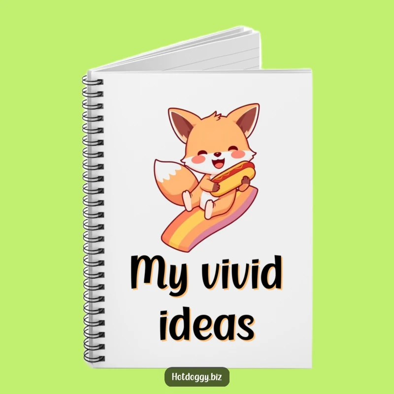Funny Fox Rainbow Hot Dog Notebook: Jot Down Ideas with Playful Inspiration