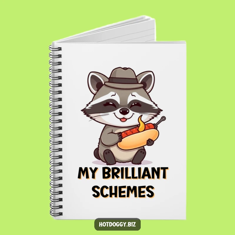 Funny Raccoon Fedora Hot Dog Notebook: Jot Down Ideas with Witty Flair