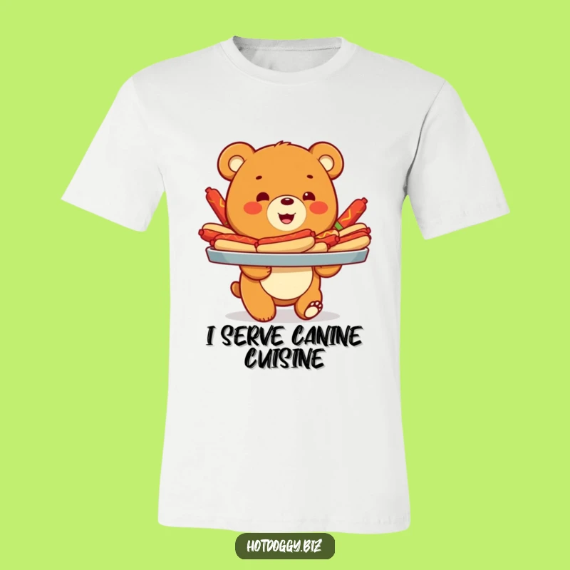 Funny Bear Cub Hot Dog T-Shirt - Express Your Love for Food and Bears!