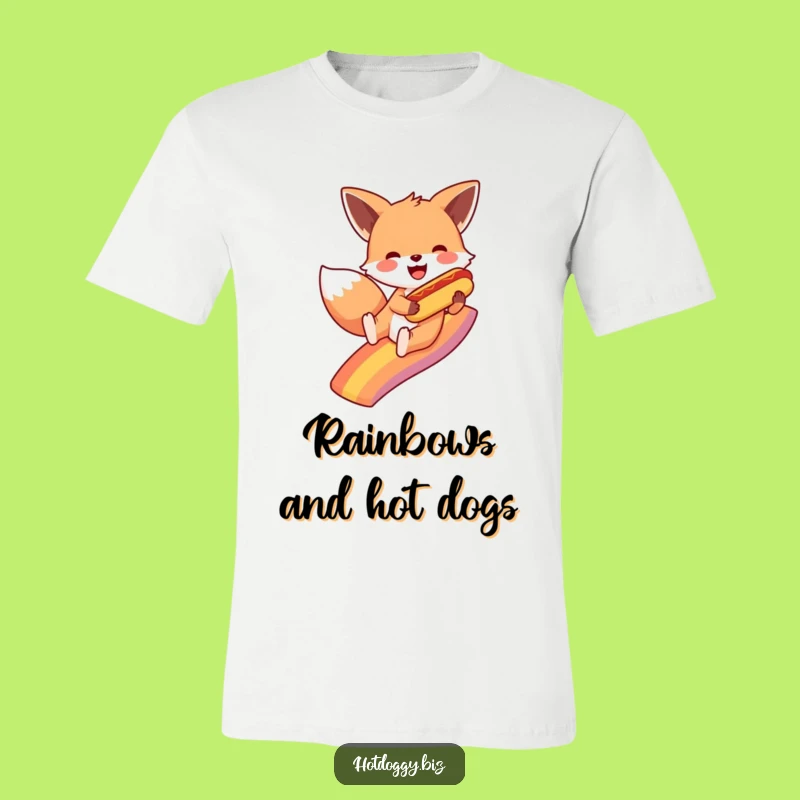 Funny Fox Rainbow Hot Dog T-Shirt: Unleash Your Inner Playful Spirit with This Tee