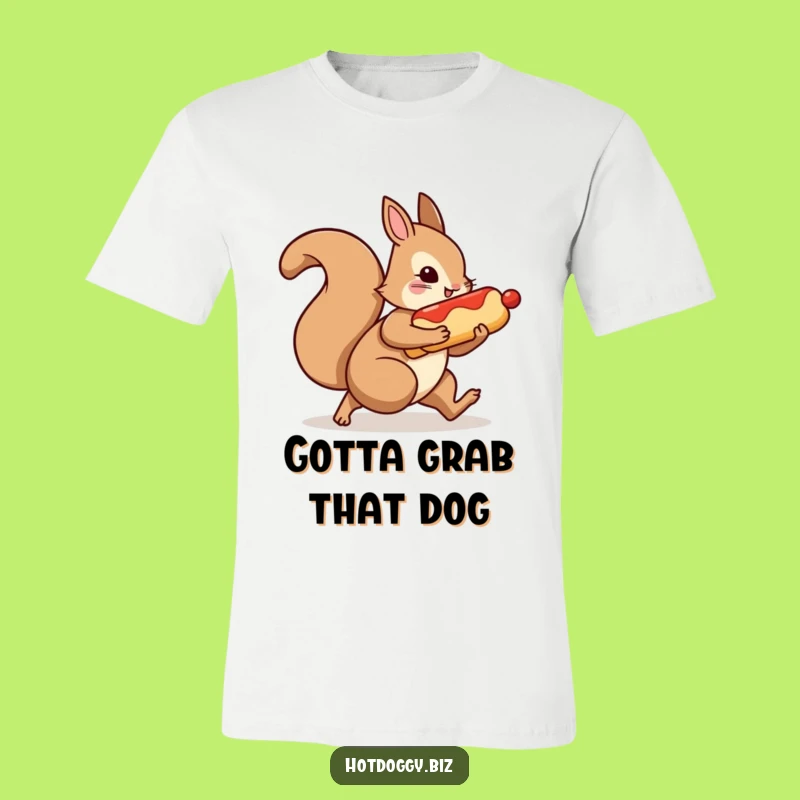 Funny Squirrel Hot Dog Tee: Wear Your Sneaky Snack Style!