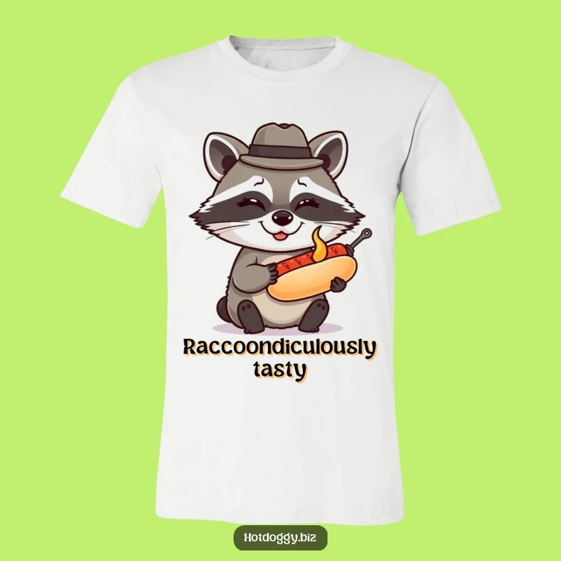 Funny Raccoon Fedora Hot Dog T-Shirt: Wear Your Witty Charm Proudly