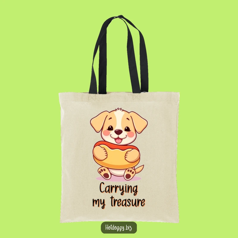 Funny Puppy Hot Dog Tote Bag: Prized Toy Carry-All Gift
