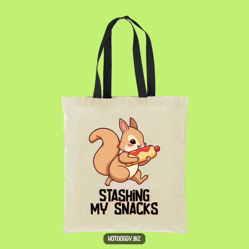 Funny Squirrel Hot Dog Tote Bag: Carry Your Finds With Style!